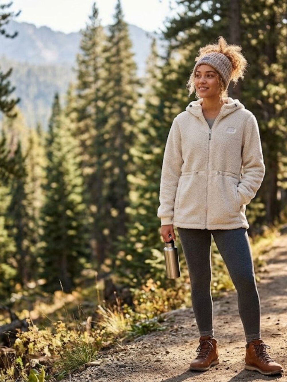 New Balance Cream Sherpa Fleece Jacket‎ Large